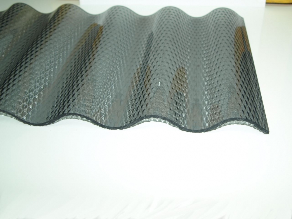 Wellplatte Breite 1045 mm Profil 76//18 St/ärke 2,8 mm Wabenstruktur Lichtwellplatte Lichtplatte Material Polycarbonat Farbe Bronze