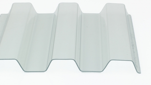 Lichtplatte PVC 70/18 Spundwand 1,2 mm | unstrukturiert | Klar-Bläulich 