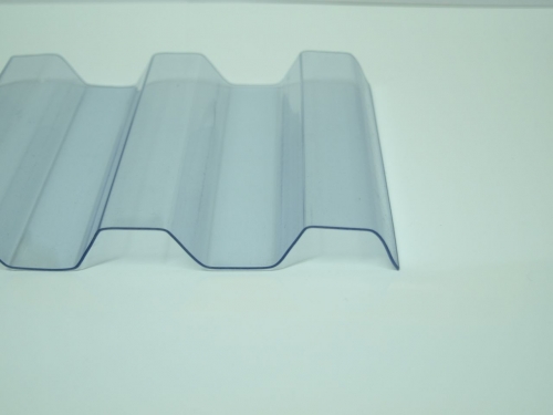 Lichtplatte PVC 70/18 Spundwand 1,0 mm | unstrukturiert | Klar-Bläulich