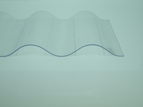 Wellplatte PVC 76/18 Sinuswelle 1,0 mm | unstrukturiert | Klar-Bläulich