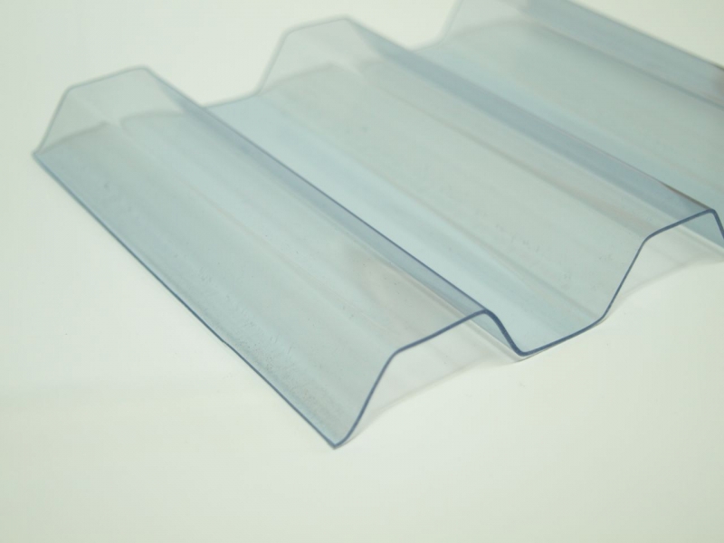 Lichtplatte PVC 70/18 Spundwand 1,4 mm | unstrukturiert | Klar-Bläulich #3